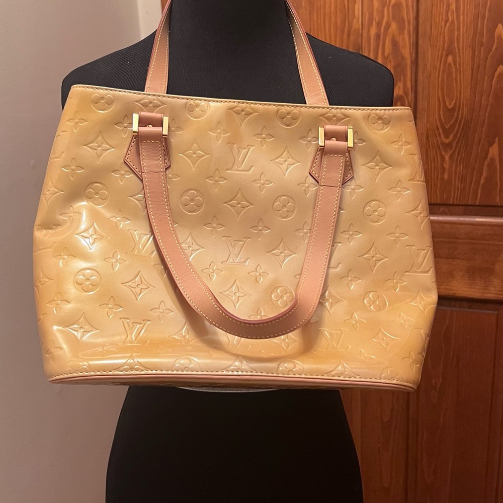 Louis Vuitton Monogram Embossed Tote Bag - Tan and Brown